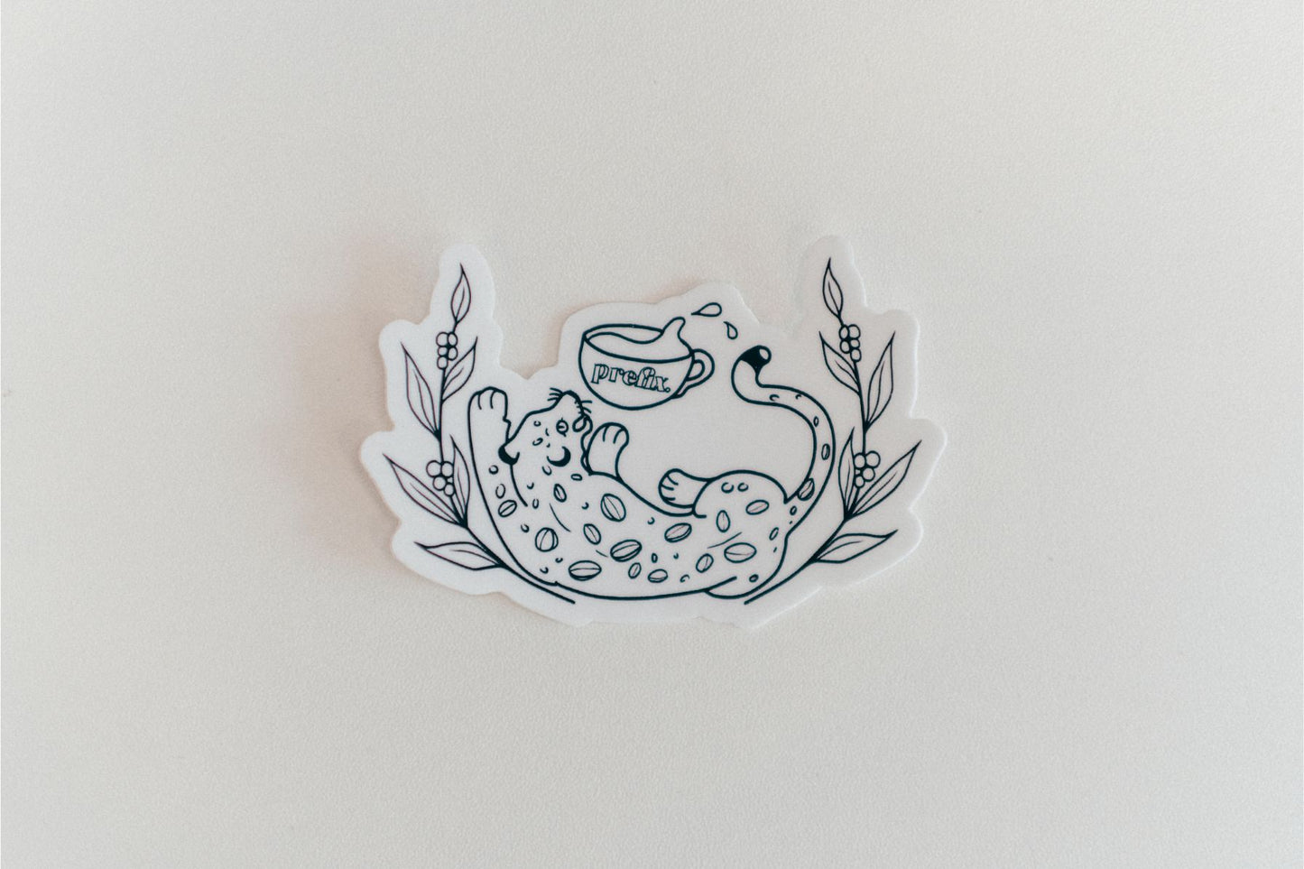 Coffee Leopard Sticker