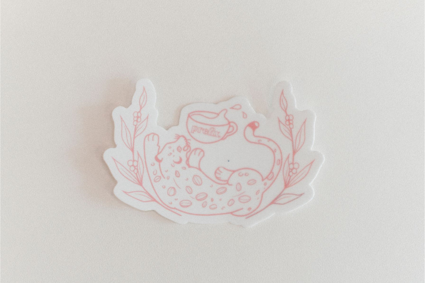 Coffee Leopard Sticker