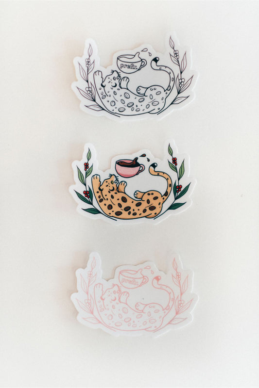 Coffee Leopard Sticker